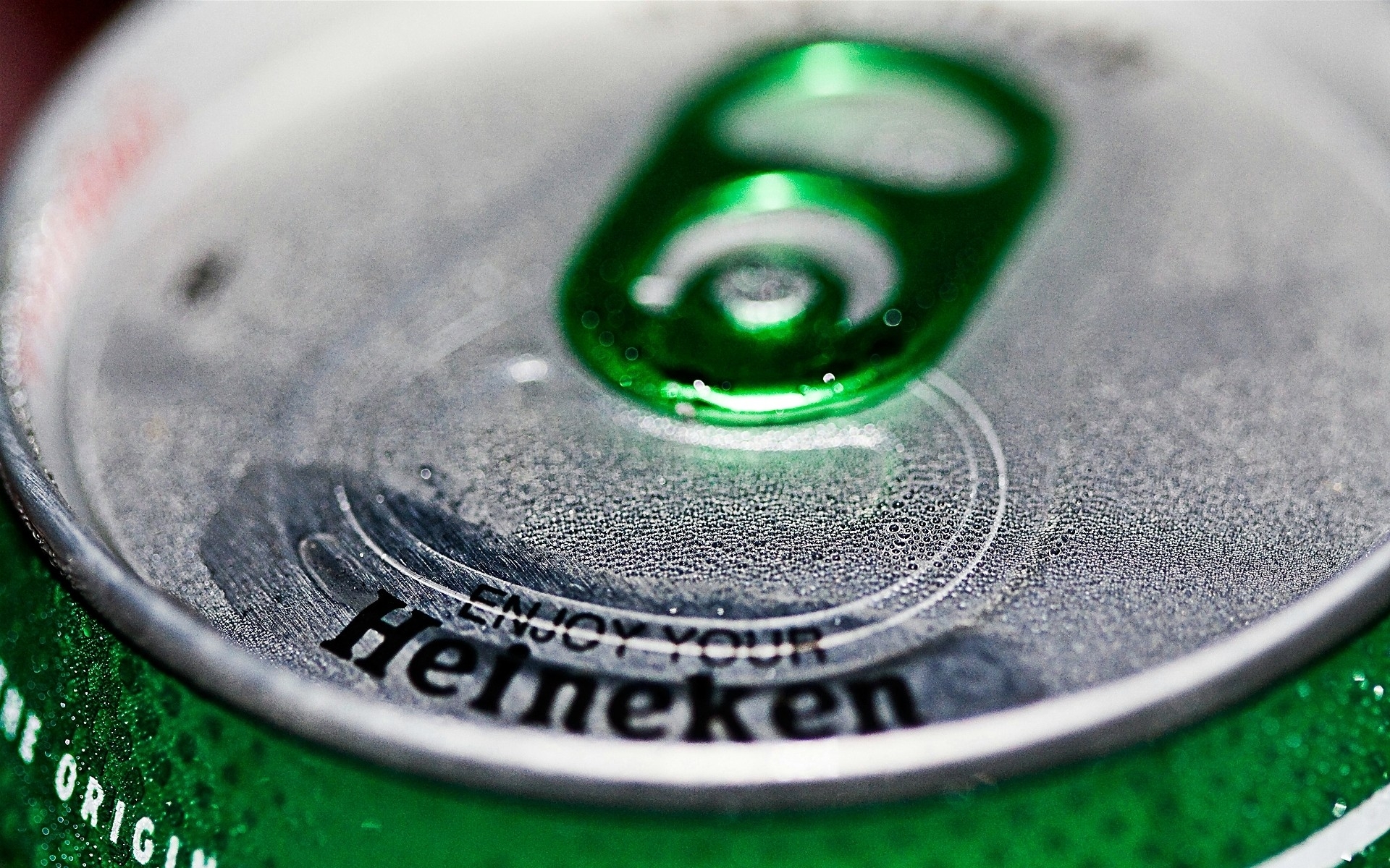 Heineken can top close-up