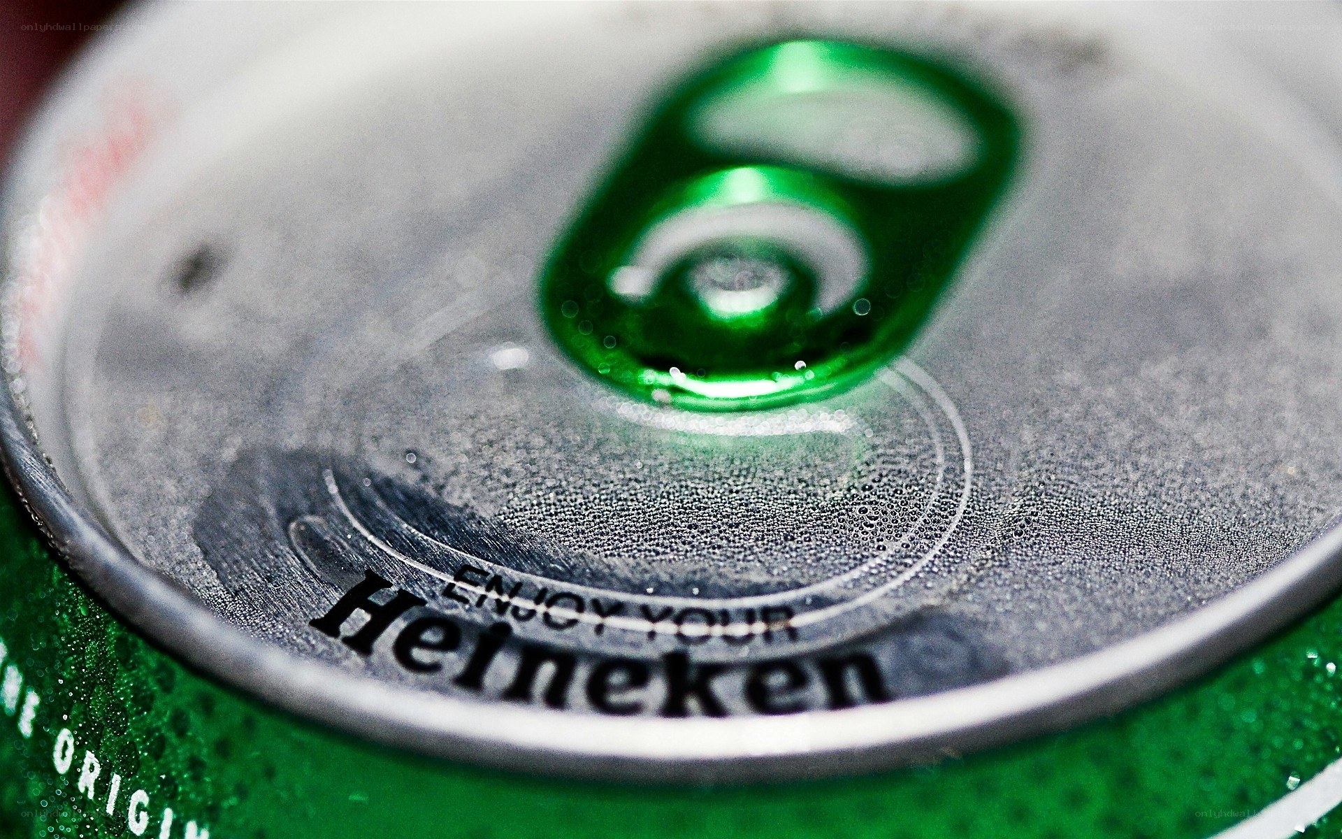 Heineken can top close-up