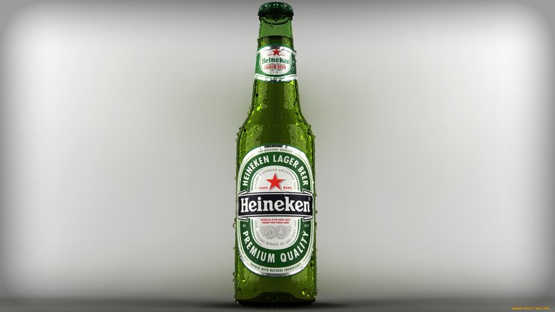 Heineken lager beer bottle