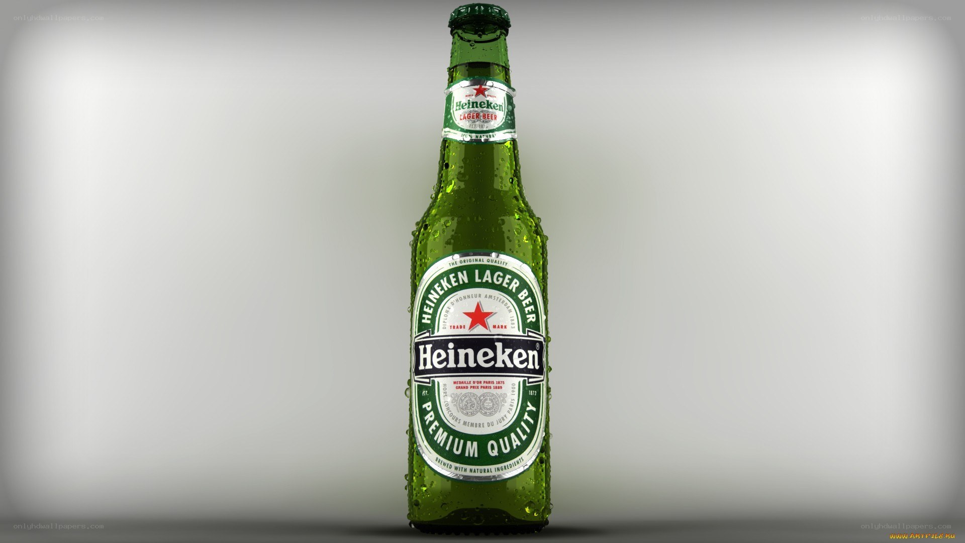 Heineken lager beer bottle