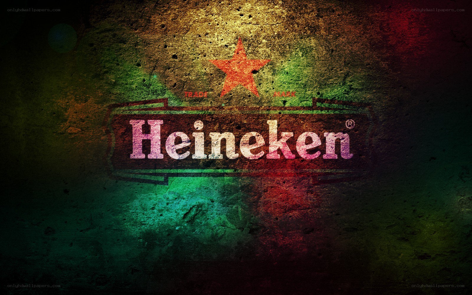 Heineken logo on textured wall