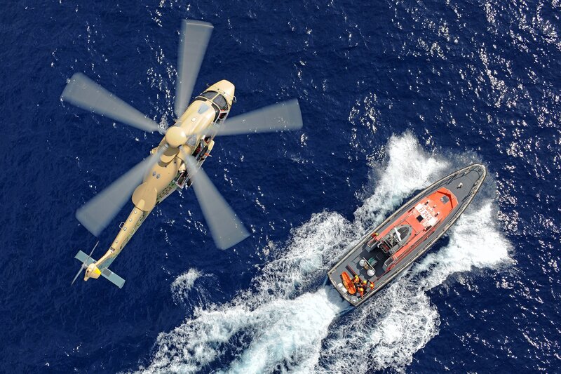 Helicopter and Boat