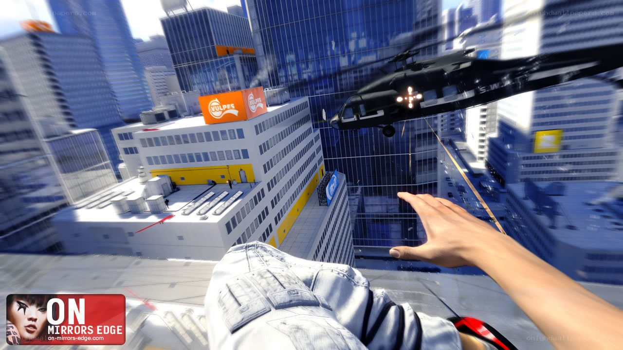 Helicopter chase in city