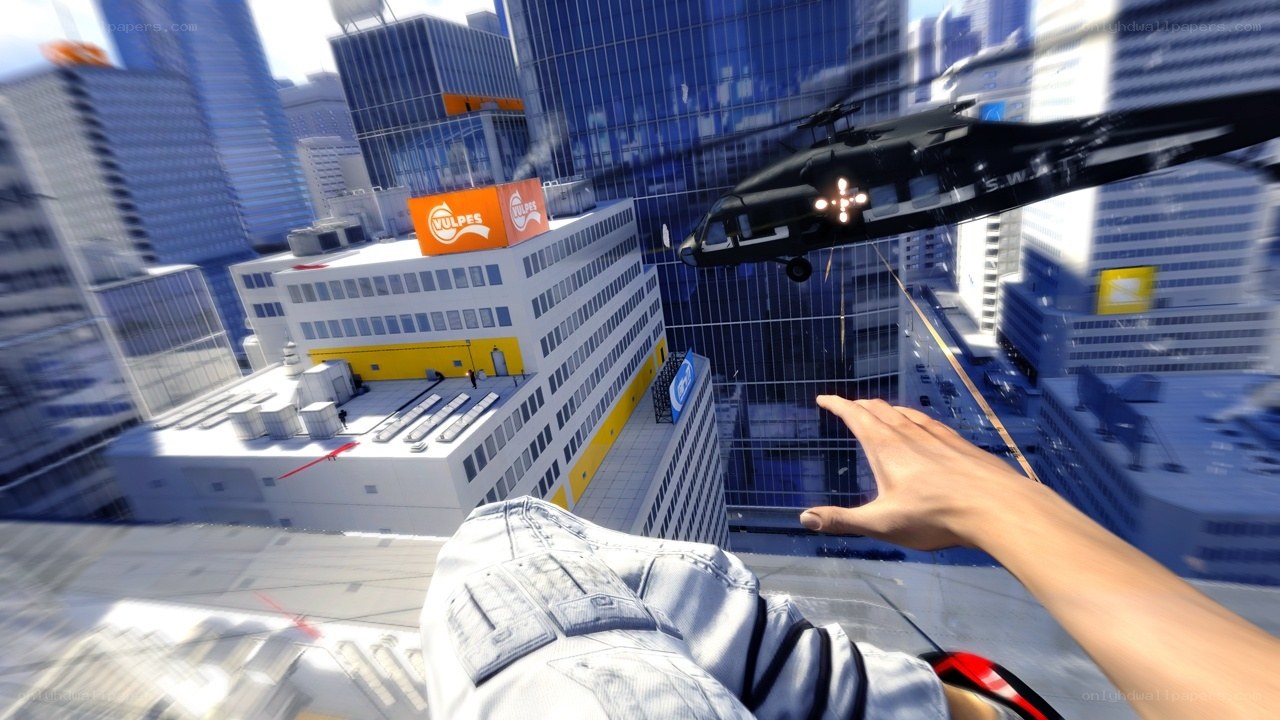 helicopter chase in city