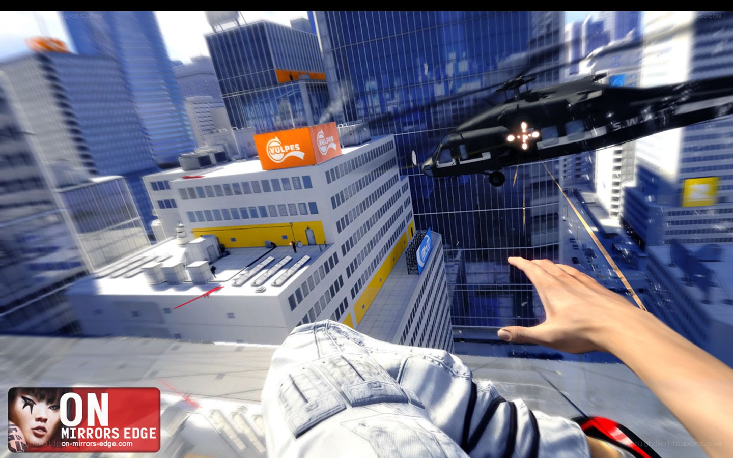 helicopter chase in city