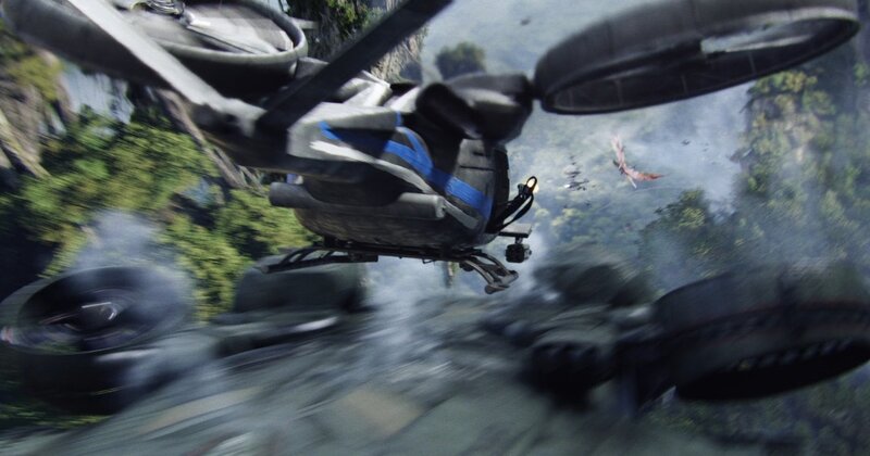 helicopter chase in jungle