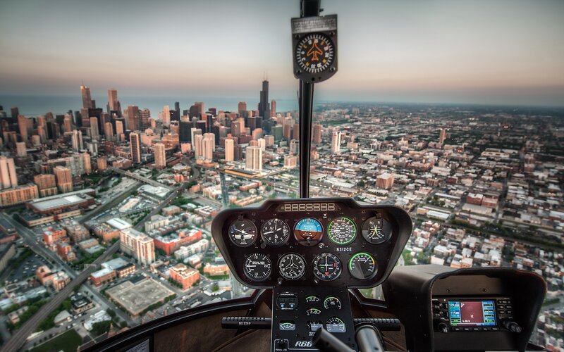 Helicopter Cockpit View — Gray