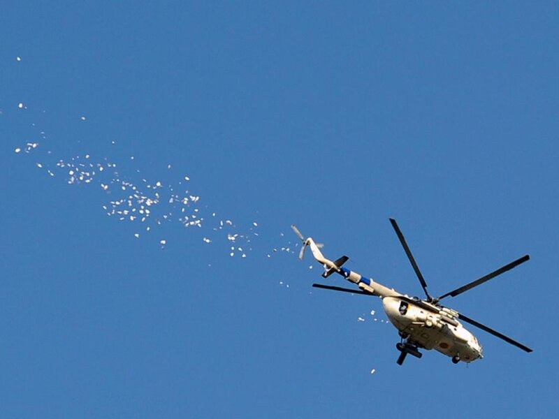 Helicopter Dropping Objects