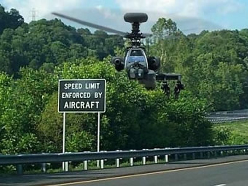 helicopter enforces speed limit