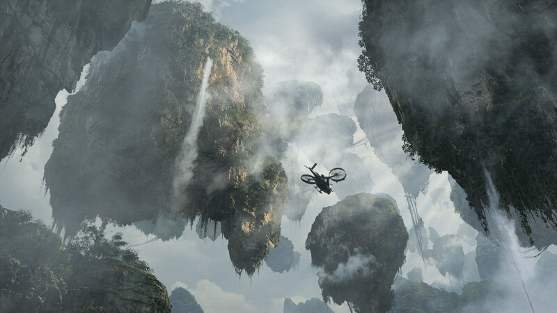 Helicopter Flying Between Mountains — Gray, Dramatic