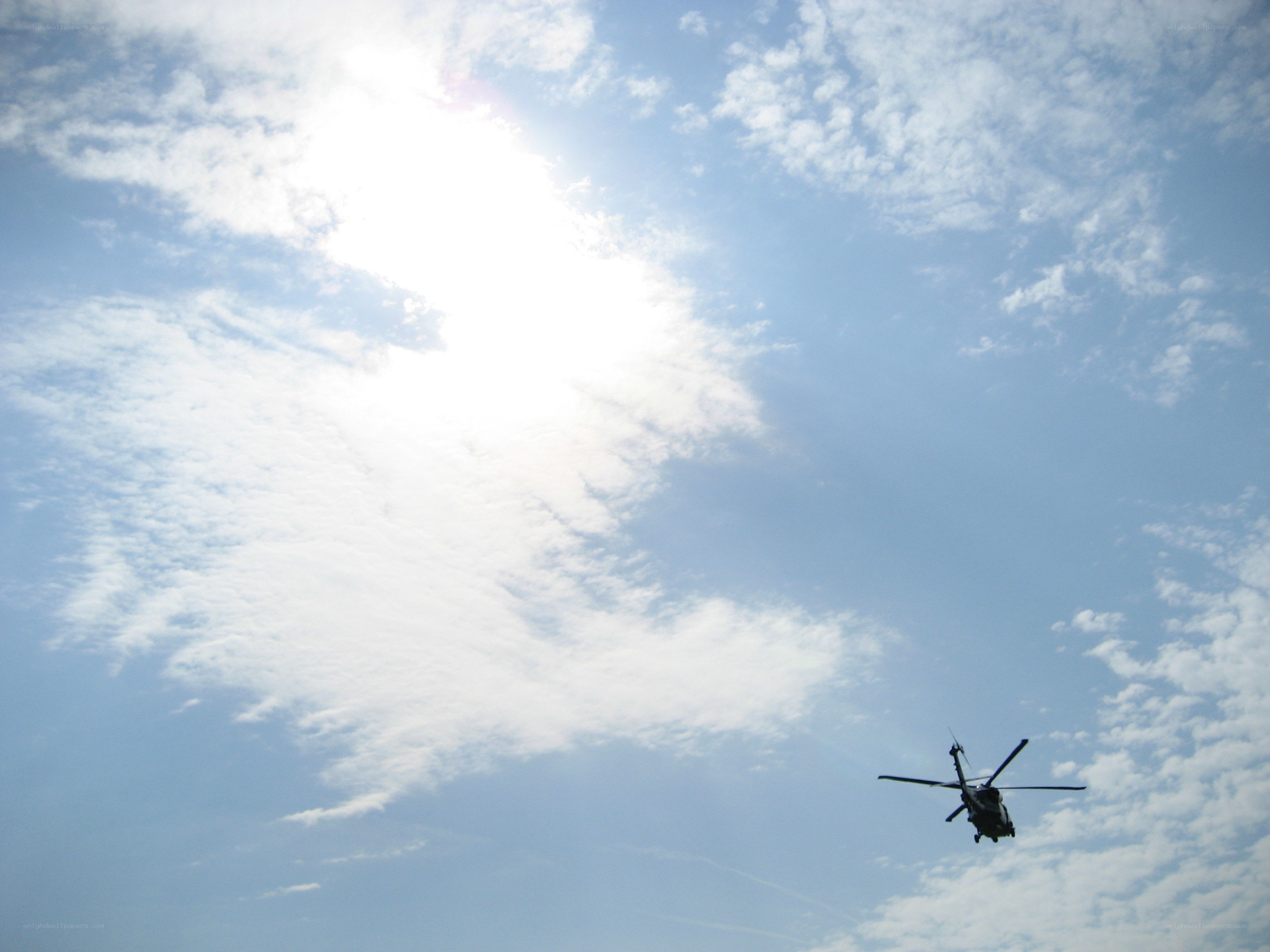 Helicopter flying in the sky