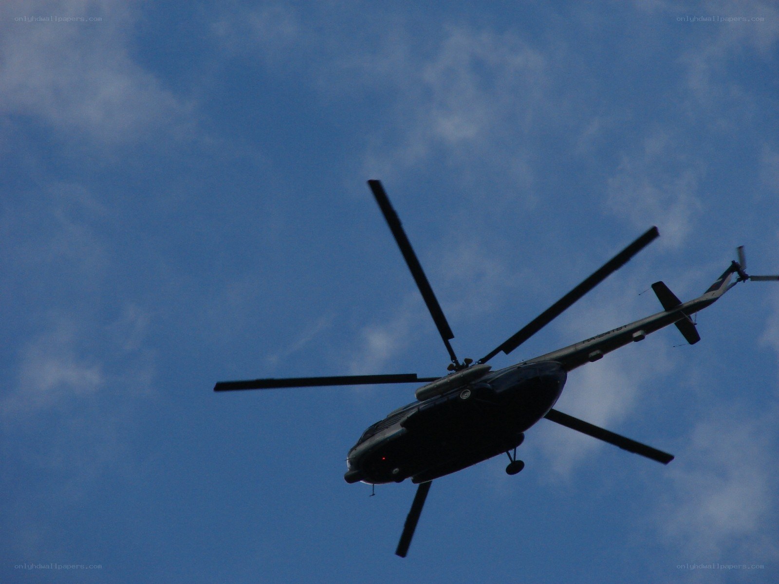 Helicopter flying in the sky