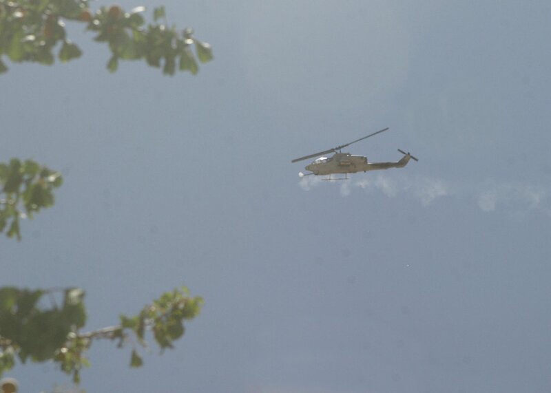Helicopter flying in the sky