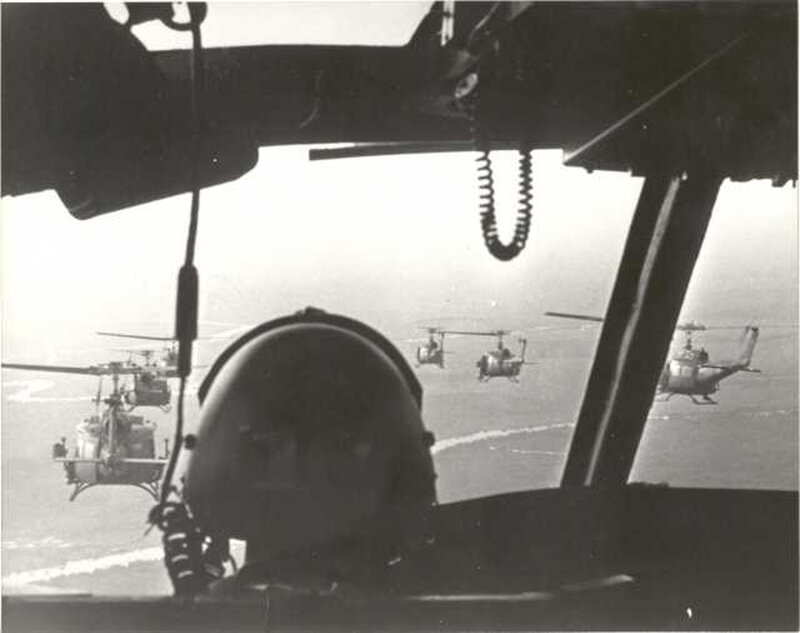 Helicopter formation over water