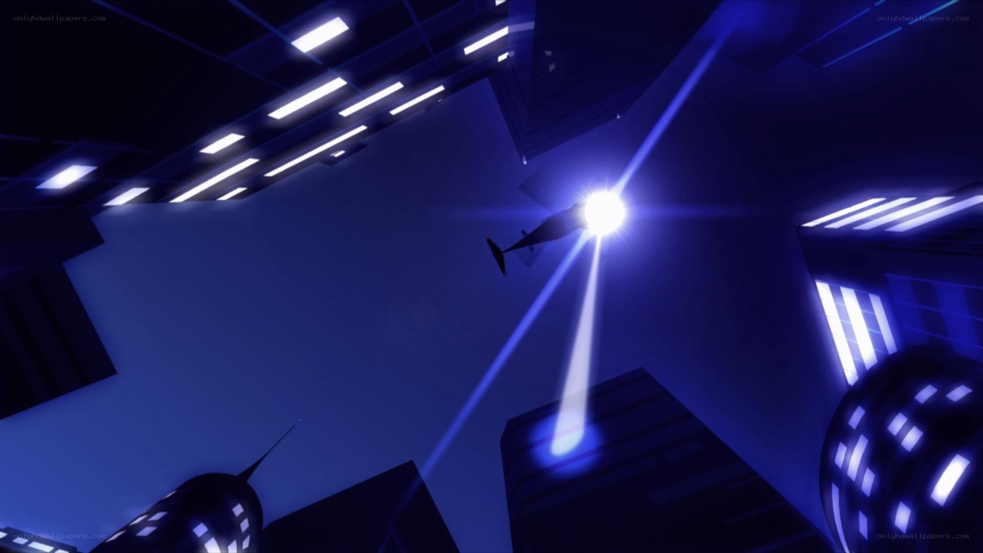 helicopter in city at night
