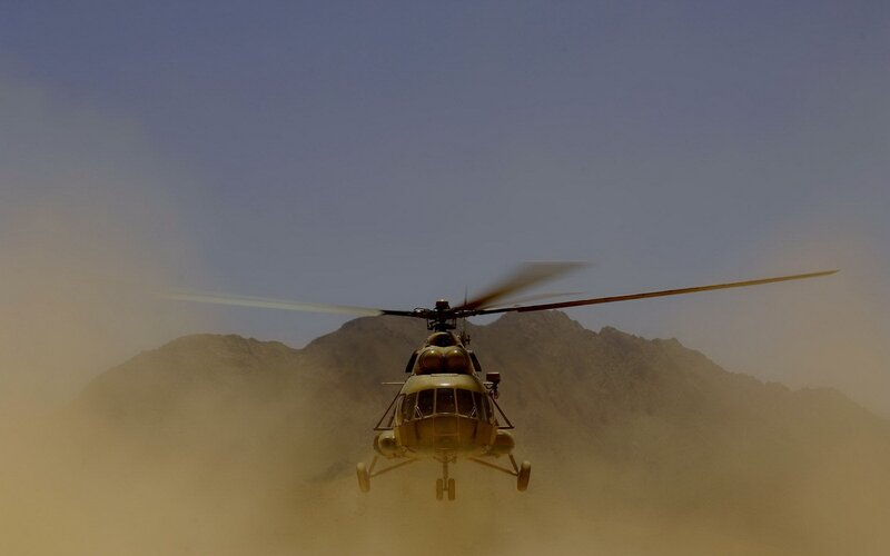 Helicopter in Desert