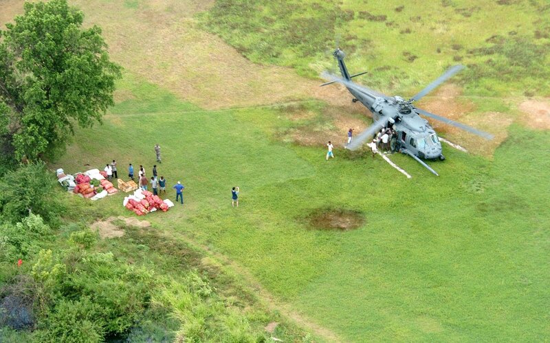 Helicopter in Field