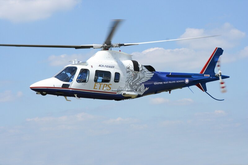 Helicopter in flight