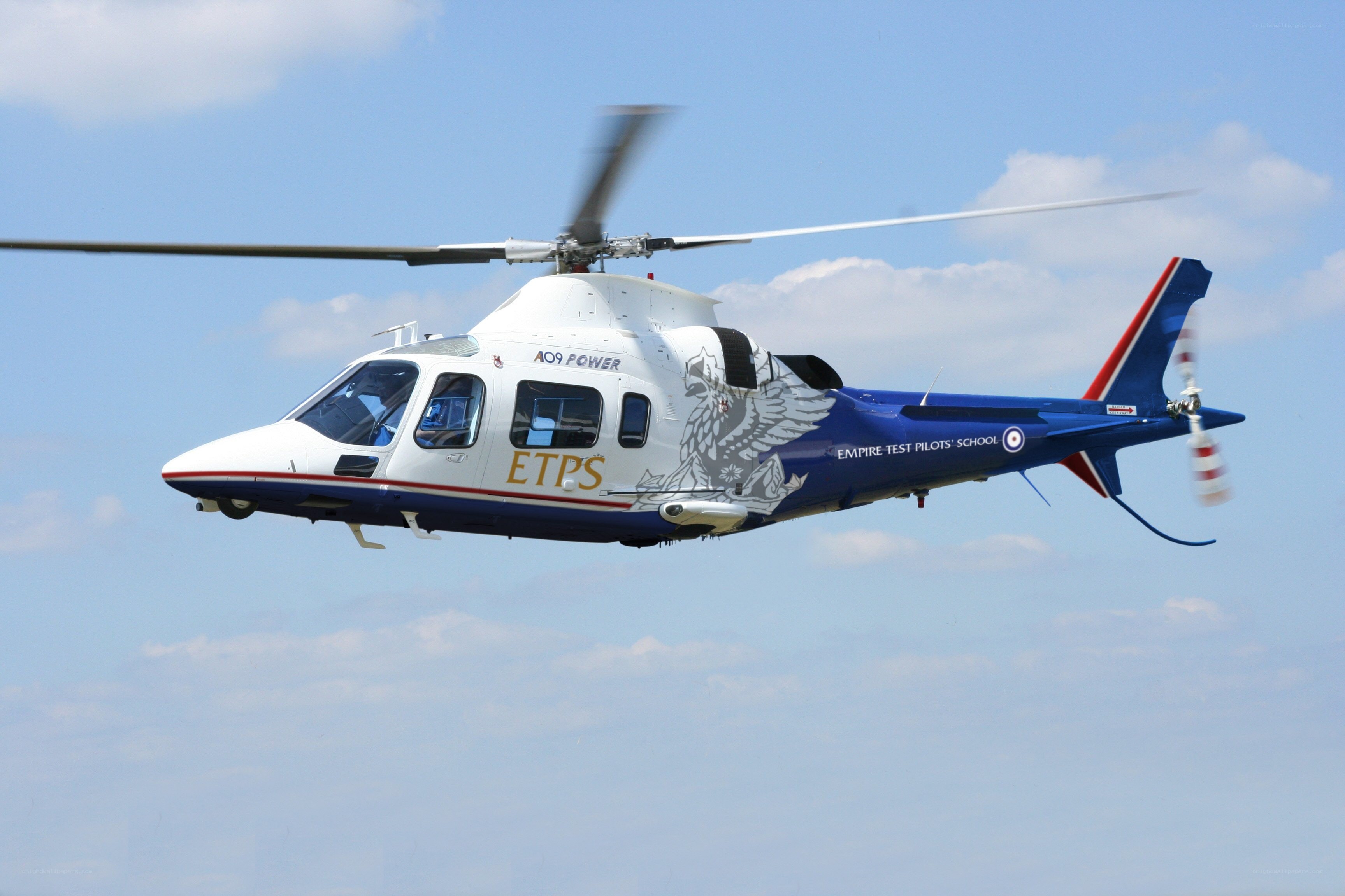 Helicopter in flight