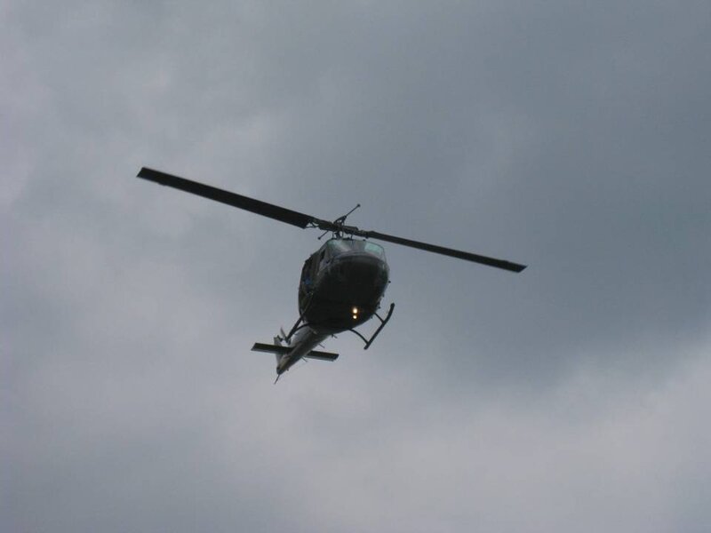 Helicopter in Flight — Gray
