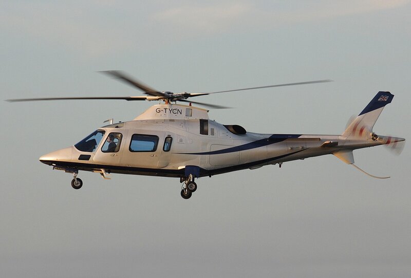 Helicopter in Flight — White, Calm