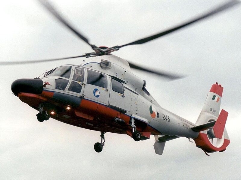 Helicopter in Flight — White