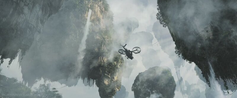 helicopter in floating mountains