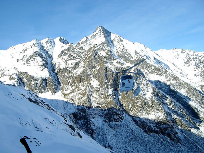 Helicopter in Mountains