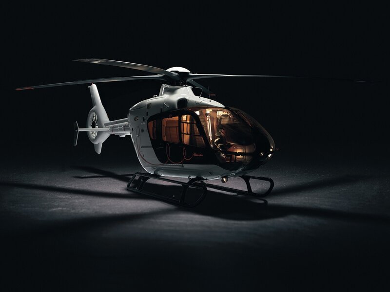 Helicopter in studio lighting
