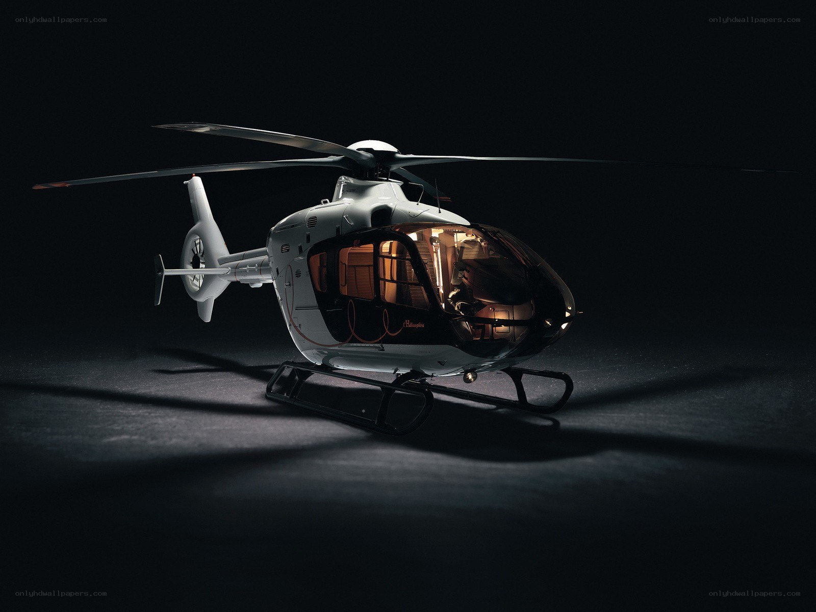 Helicopter in studio lighting