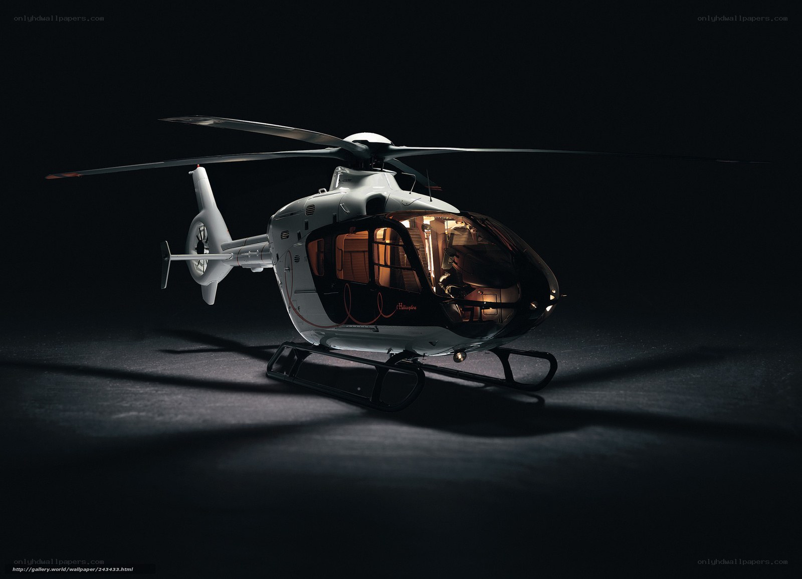Helicopter in studio lighting