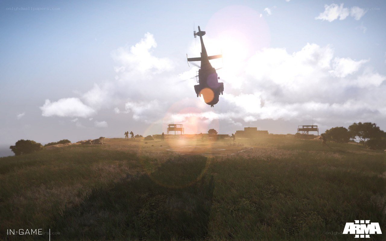 Helicopter landing in game