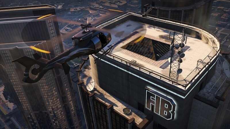 Helicopter Near Building