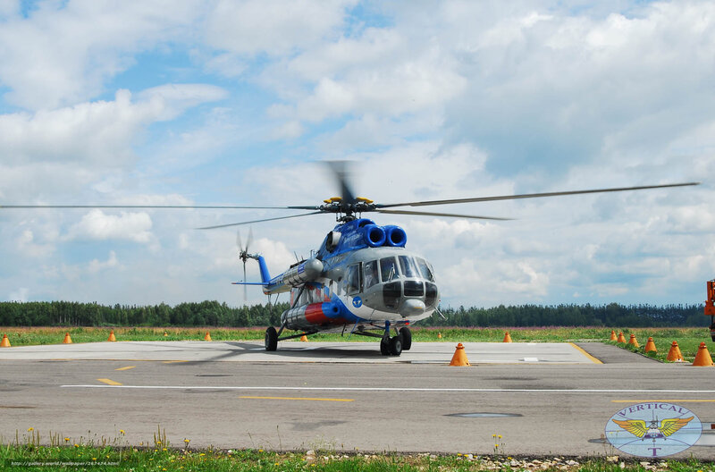 Helicopter on helipad