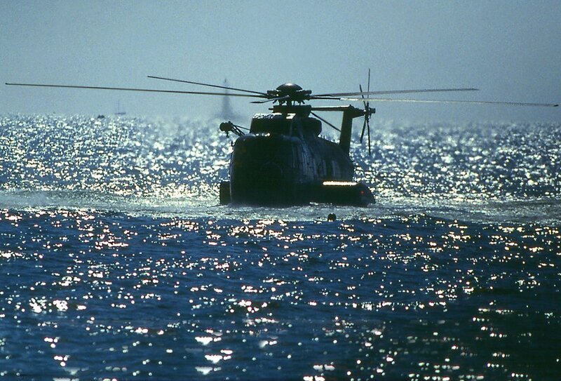 Helicopter on the water