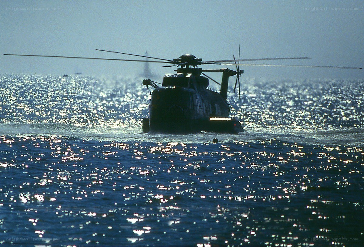 Helicopter on the water