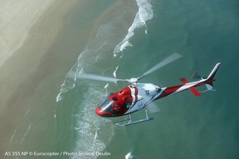 Helicopter over beach
