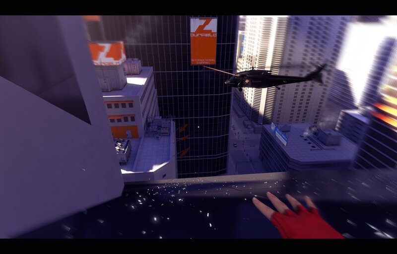 Helicopter over City — Purple