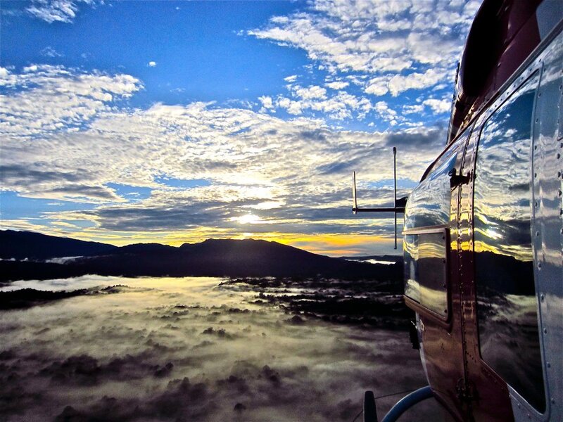 Helicopter over Clouds