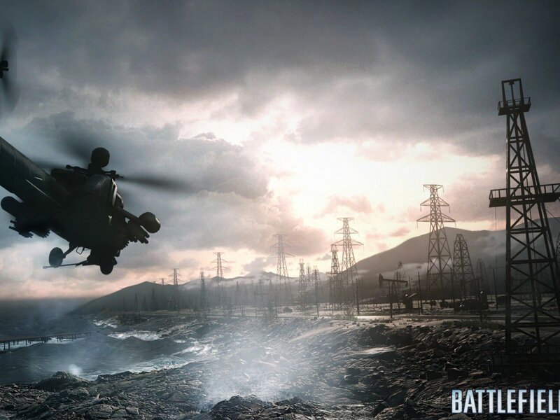 Helicopter over Industrial Site — Gray