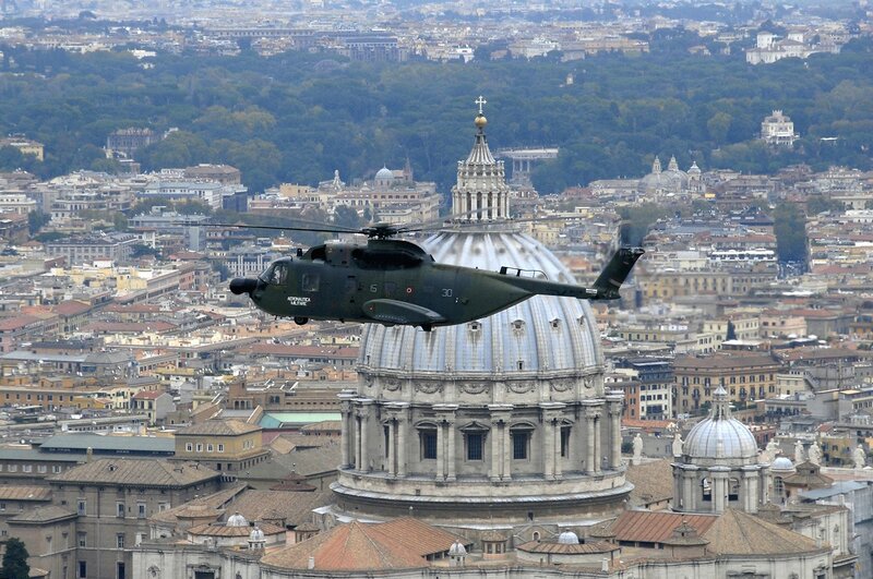 Helicopter over St. Peter's Basilica