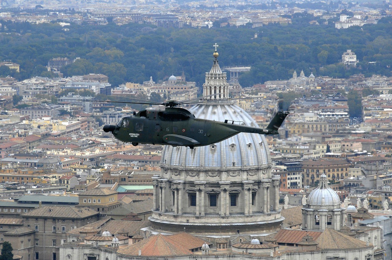Helicopter over St. Peter's Basilica