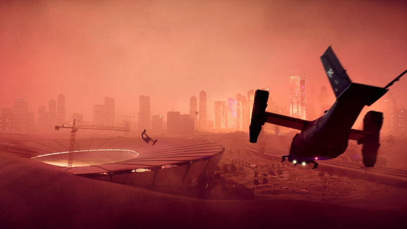 Helicopter over Stadium