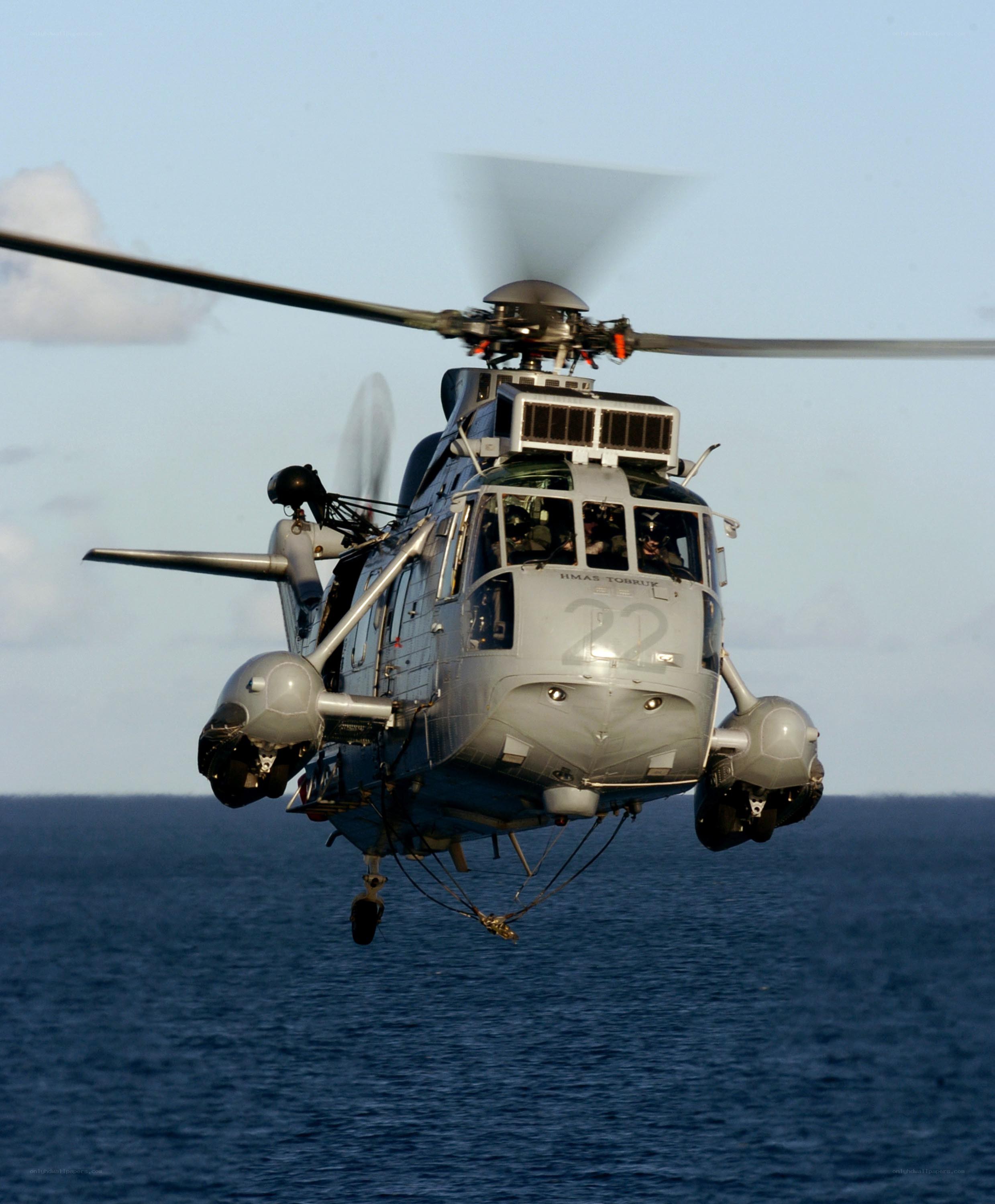 Helicopter over the ocean
