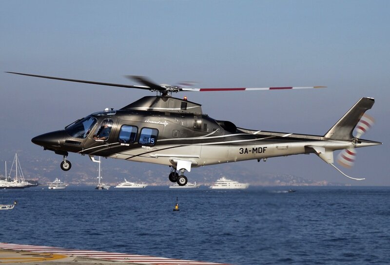 Helicopter over the sea
