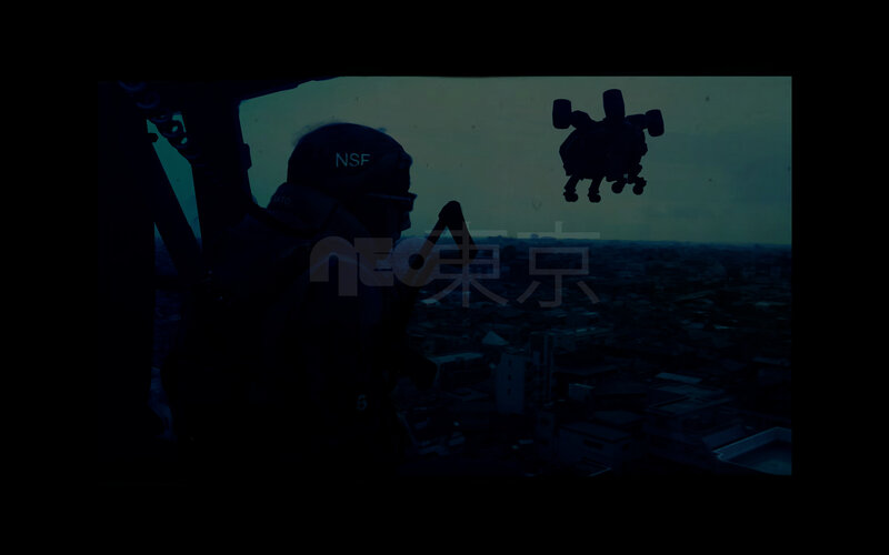 Helicopter pilot observing drone