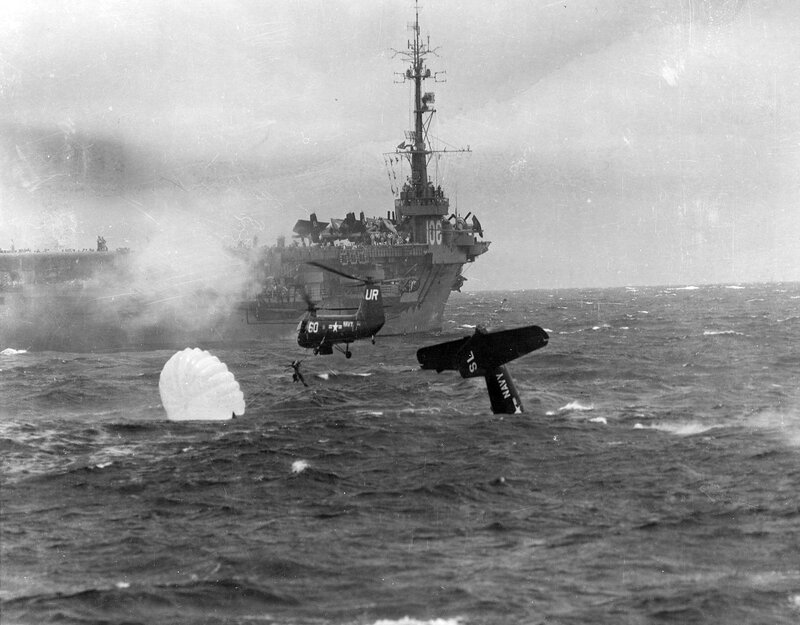 Helicopter Rescue at Sea — Black