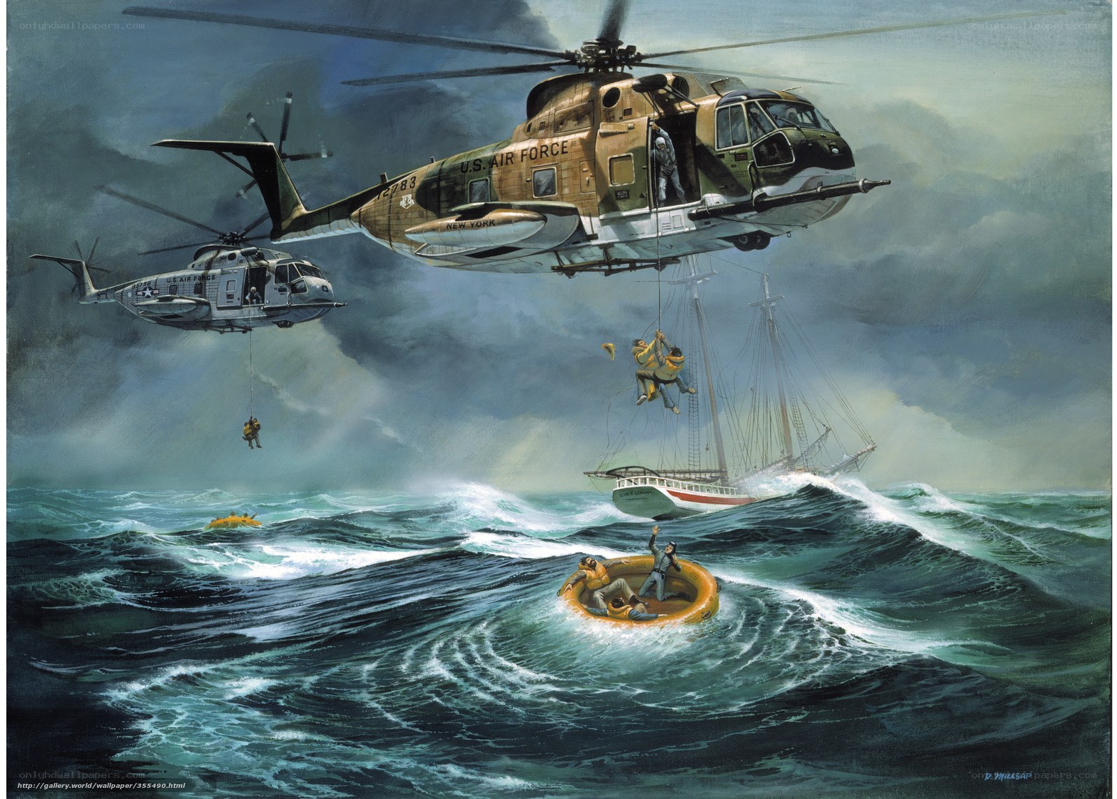 Helicopter rescue at sea