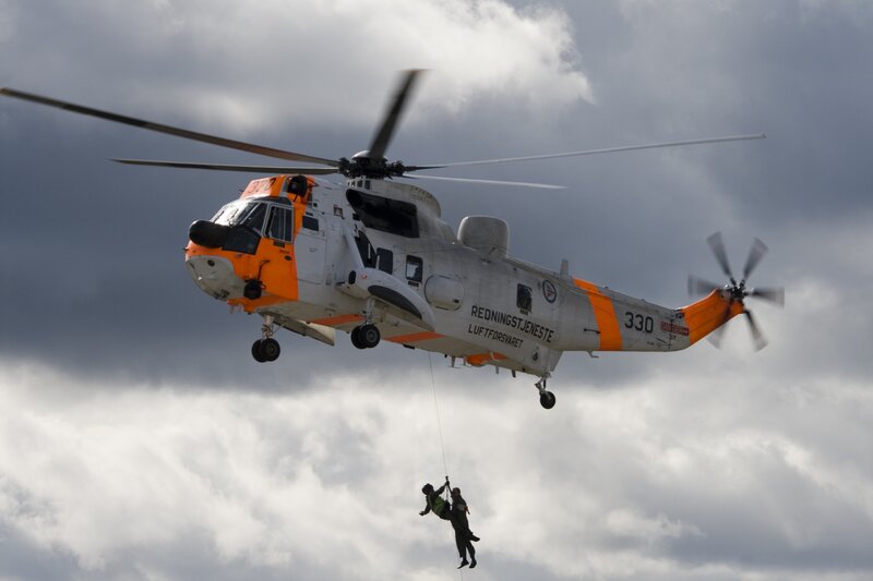 Helicopter Rescue Operation — Gray
