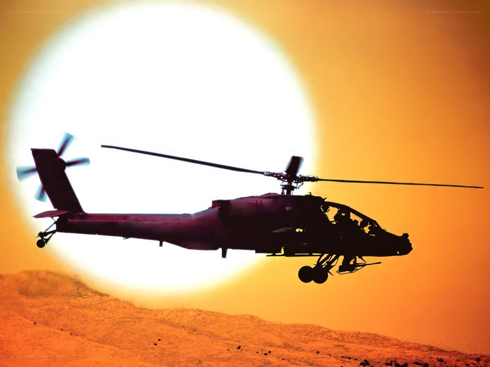 helicopter silhouette at sunset
